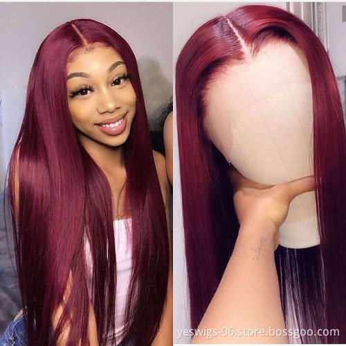 Unprocessed Raw Indian Virgin Human Hair 27 30 99J HD Full Lace Front Wigs For Black Women Cuticle Aligned Human Hair Lace Wig